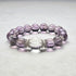Bolivian Amethyst Healing Bracelet - Premium Grade A Purple Amethyst Crystal Beads for Spiritual Protection and Crown Chakra Activation - 8fortune