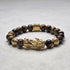 Feng Shui Tiger's Eye Pi Xiu Wealth Bracelet with Ancient Coin - Golden Stone Beads for Prosperity and Protection - 8fortune