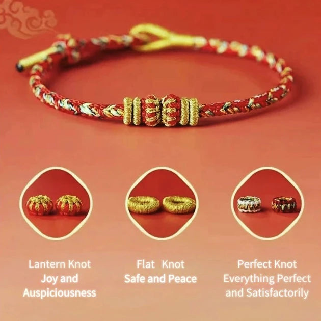 Year of the Horse Red String Bracelet Detail - Adjustable Wrist Design 14-17cm - 8fortune