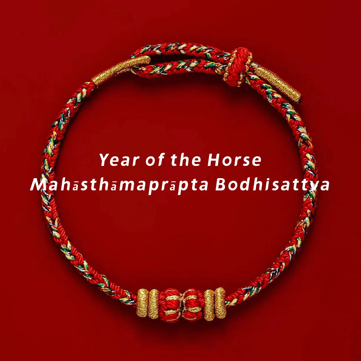 2026 Horse Zodiac Red Cord Bracelet with Eight Guardian Deities Charm - Traditional Chinese Protection Jewelry - 8fortune