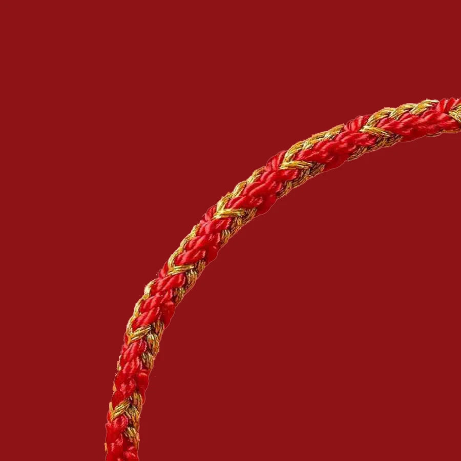 Artisan Made Red Cord Bracelet with Colorful Five Elements Energy Strings - Feng Shui Jewelry - 8fortune