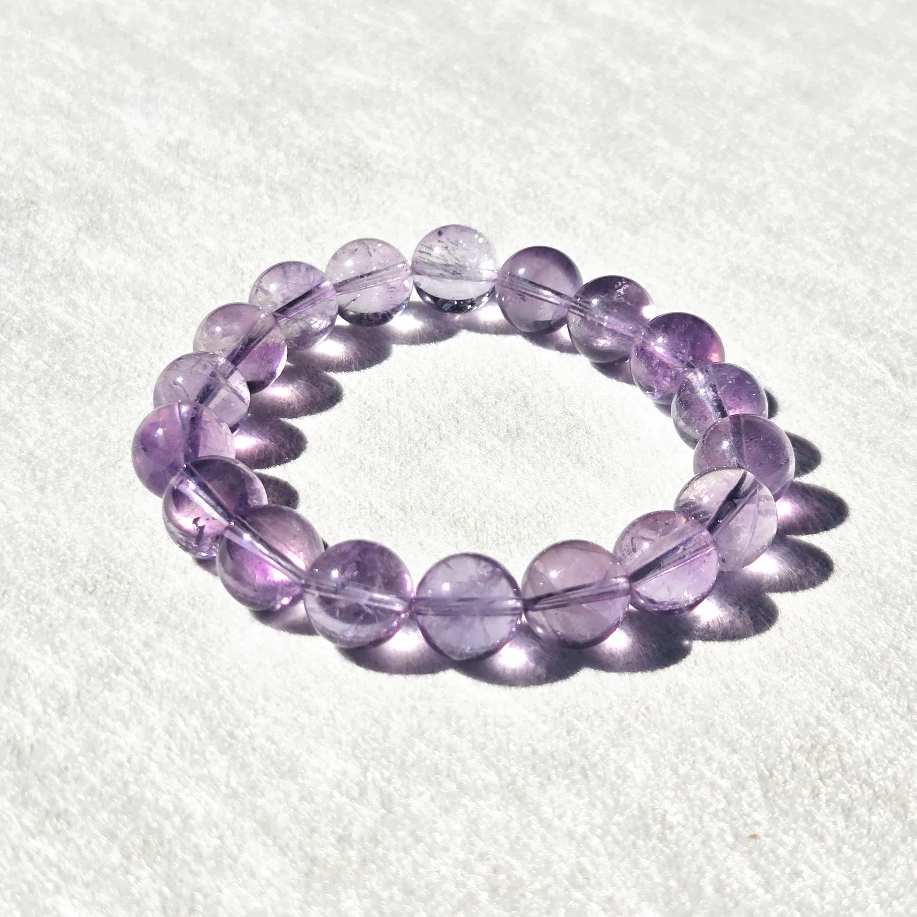 Natural Premium-Grade Amethyst Crystal Bracelet (10mm)