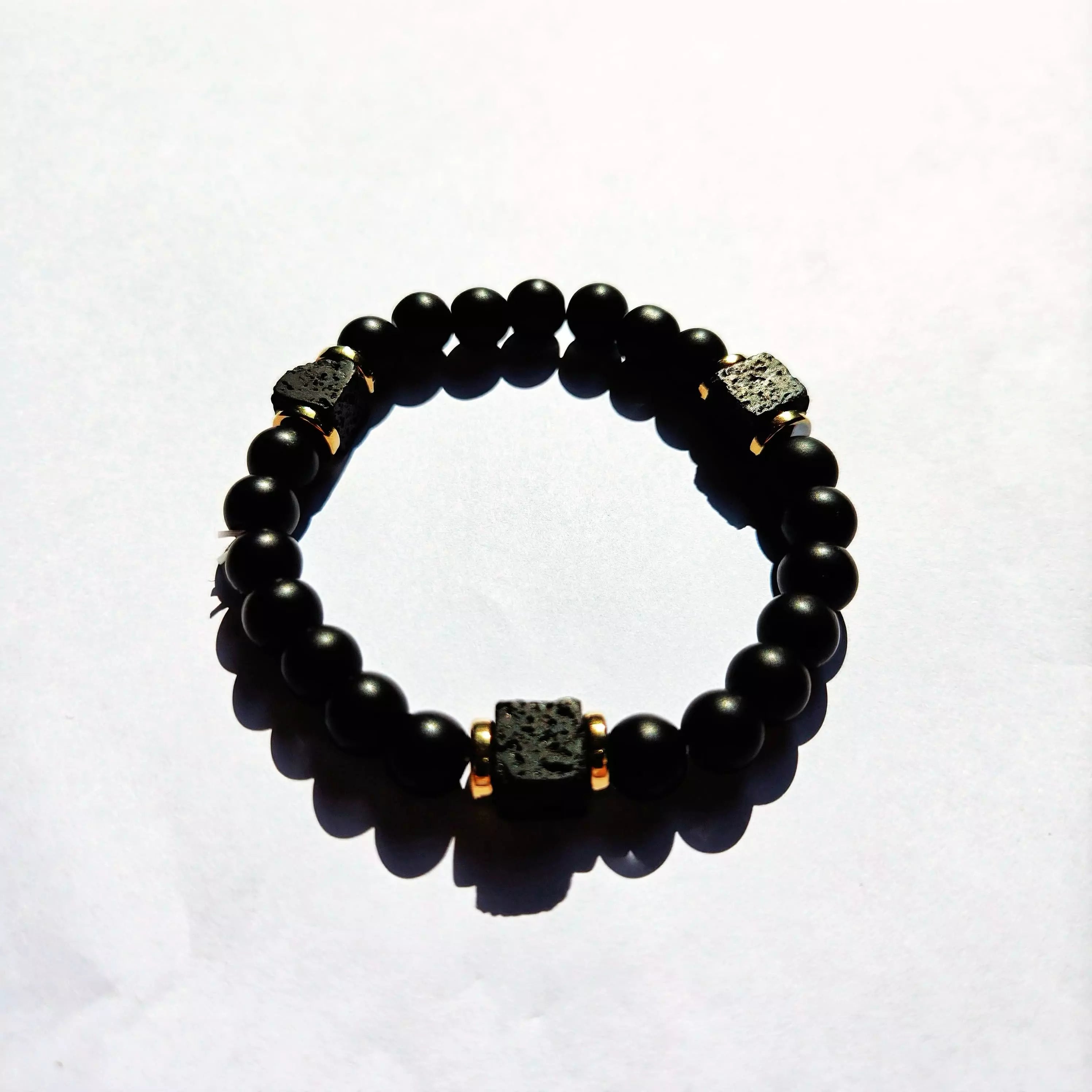 Volcanic obsidian bracelet