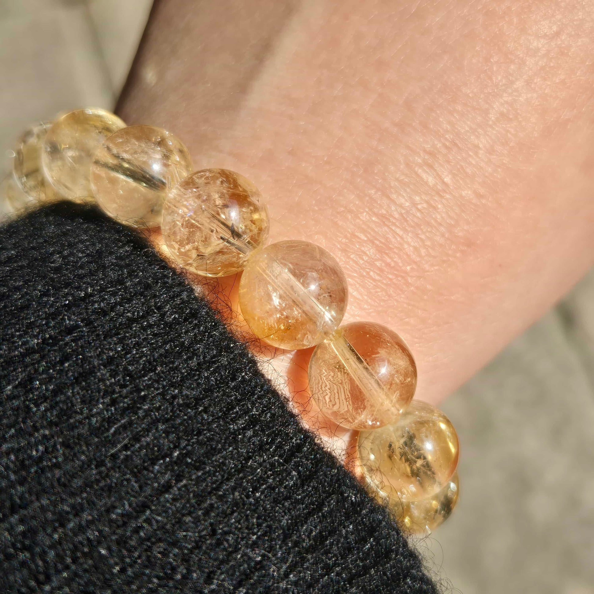 Natural Premium-Grade Yellow Tower Crystal (Citrine) Bracelet (10mm)