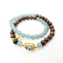 Blue Chalcedony and Sandalwood Bead Bracelet - 8fortune