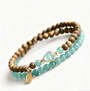 Blue Chalcedony and Sandalwood Bead Bracelet - 8fortune