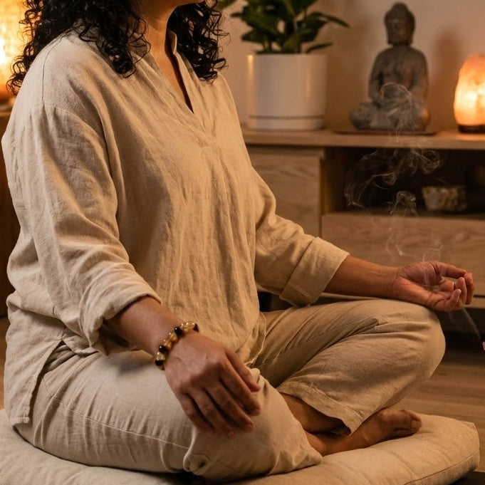 Earth Energy Crystal Bracelet Worn on Wrist - Five Elements Feng Shui Jewelry for Reliability and Abundance - 8fortune