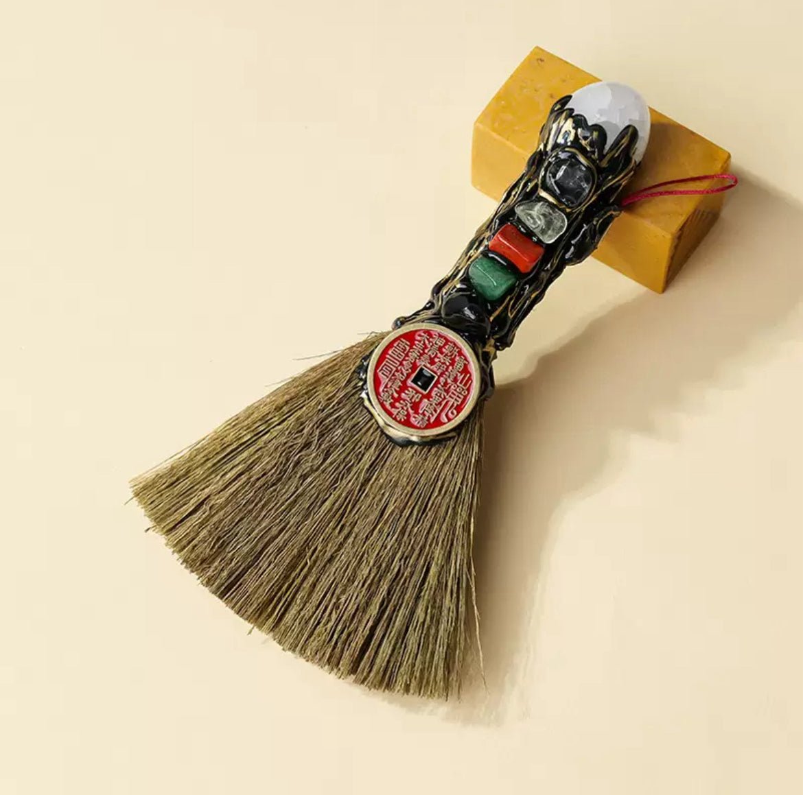 Five - Element Crystal Broom Decor - 8fortune