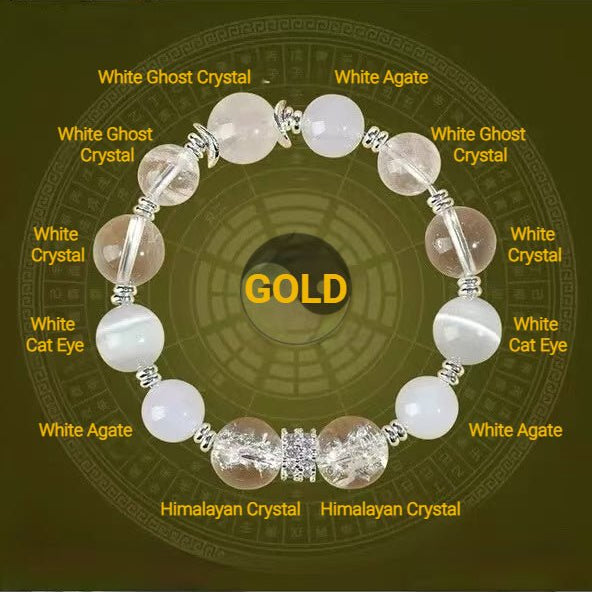 Gold Element Crystal Bracelet - 8fortune