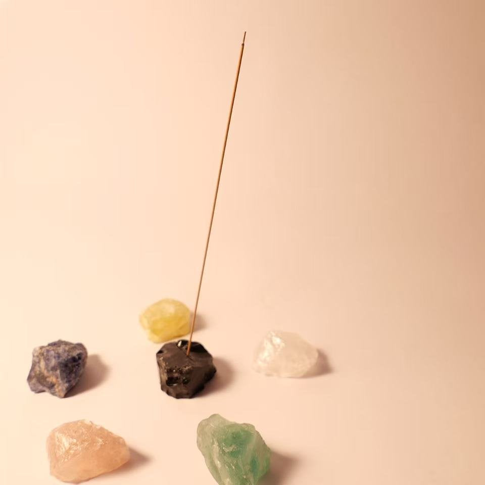 Natural Crystal Raw Stone Incense Holder - Meditation and Energy Cleansing. - 8fortune