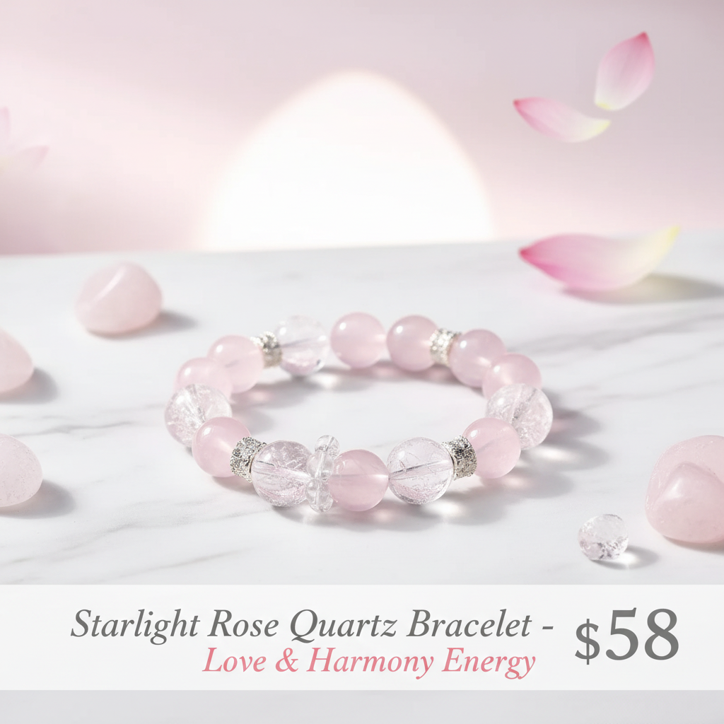 Starlight Rose Quartz Bracelet Poster