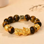 Tiger's Eye Pi Xiu Wealth Bracelet with Ancient Coin | Stone Beads for Good Fortune & Success - 8fortune
